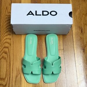Aldo Mint Green Slide Sandals